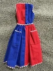 Vintage Barbie Dress FANCY FREE #943 Red and Blue EXC 1960s