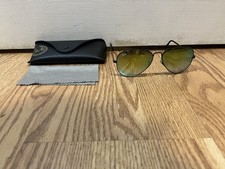 Ray Ban RB3025 002/4J 58mm AVIATOR FLASH GRADIENT Green /Black AUTHENTIC ITALY