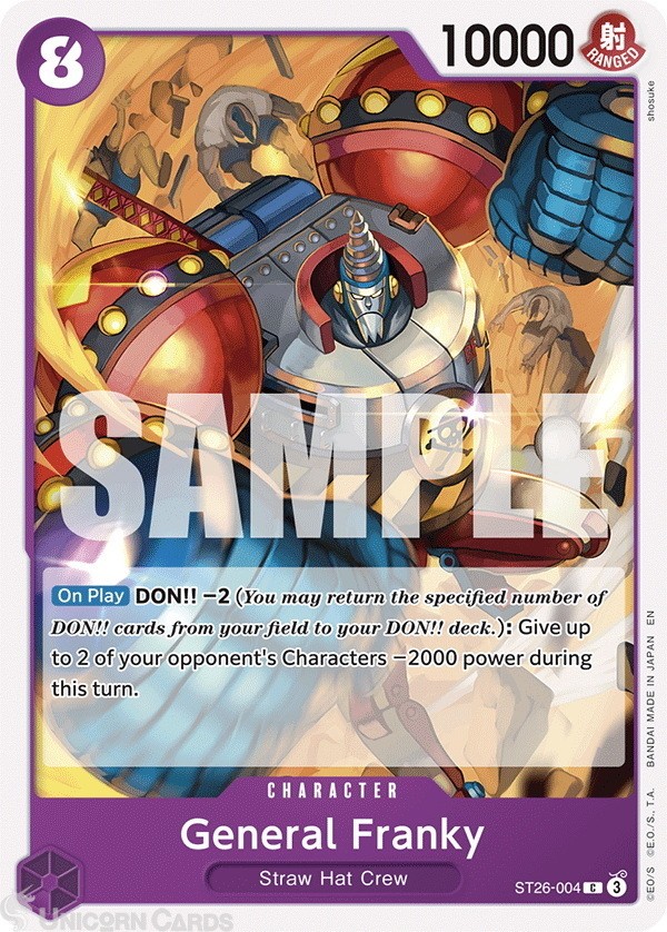 ST26-004 General Franky : Common English One Piece TCG Card : ST26: Starter Deck