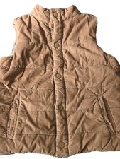 Tommy Bahama Corduroy Puffer Vest Jacket Tan Flannel Lined Youth Size 7/8
