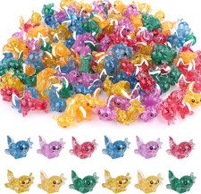 30Pcs Mini Resin Axolotl Figurines, Glitter Miniature Axolotl Charms Toys Tiny A