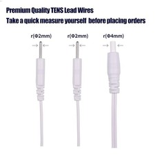 2 Count TENS Wires Pin Electrode Wires for TENS Unit Electrodes Cords Lead Wi...