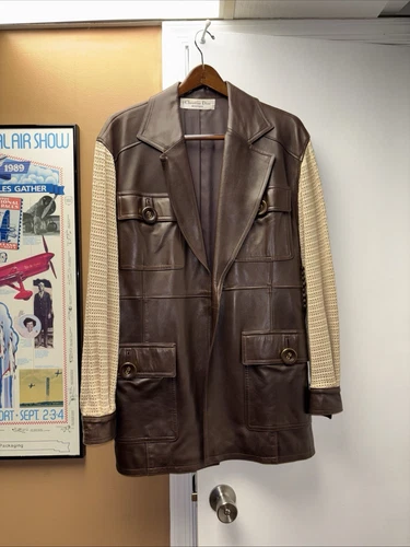 Giacca di pelle Christian Dior vintage rara
