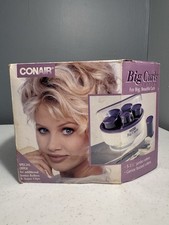 VTG Conair Big Curls Hair Setter 5 Jumbo 1.5 Inch Flocked Rollers Super Clips