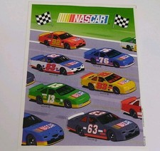 Vintage Hallmark Stickers NASCAR Race Cars 1 sheet car 63 93 13 76 92 83