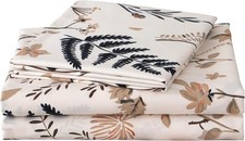 JSD Boho Floral Printed Sheet Set King Size, 4 Piece, Soft Botanical Pattern Mic