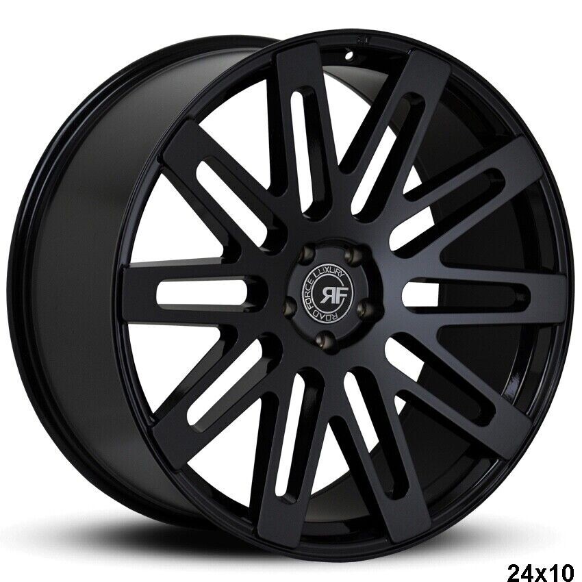 24” ROAD FORCE RF24 GLOSS BLACK WHEELS RIMS FOR ROLLS ROYCE PHANTOM 24X10