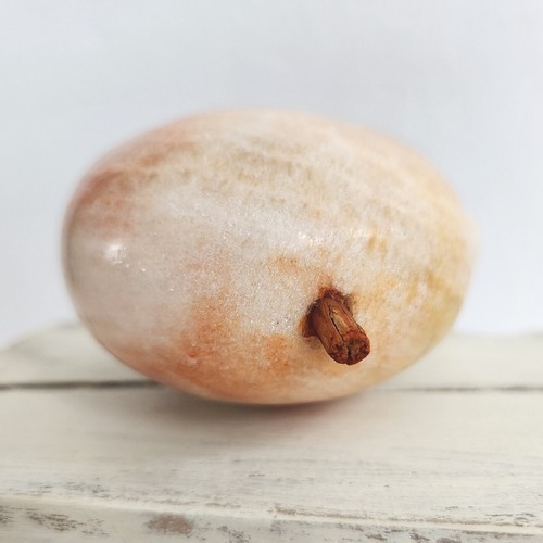 Vtg Marble Alabaster Mango Stone Fruit Table Decor Paperweight Figurine 3 3/4" - Picture 5 of 12