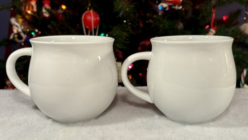 Lot Of 2 Retired Pottery Barn Christmas REINDEER 22oz Jumbo Barrel Coffee Mugs - Bild 6 von 13