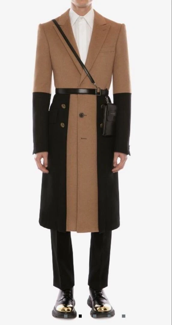 Cappotto Alexander McQueen beige nero 48 taglia L