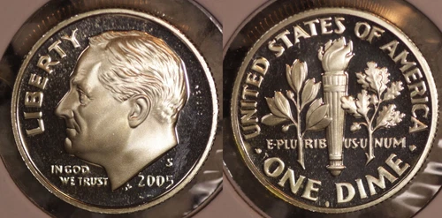 2005 S DCAM PROOF SILVER Roosevelt Dime! 90% Silver US Coin