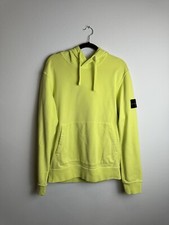 Stone Island Patch Logo Pullover Hoodie Large Yellow USED