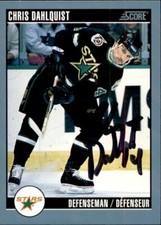 Chris Dahlquist Signed Auto 1992-93 Score card #294 Minnesota North Stars