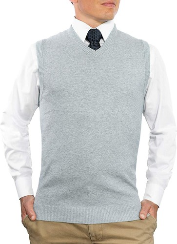 CC Cotton Blend Slim Fit V Neck Sweater 