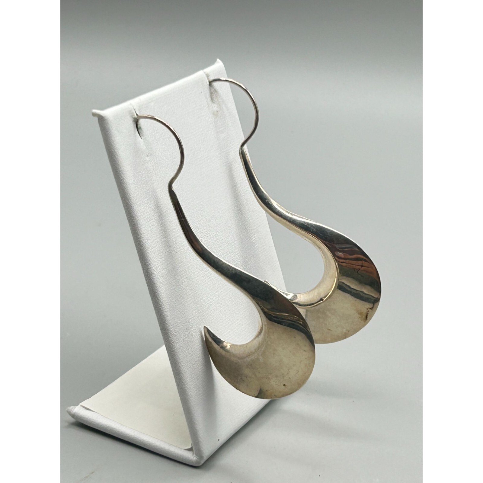 Sterling Silver Long Statement Earrings Pierced L… - image 2