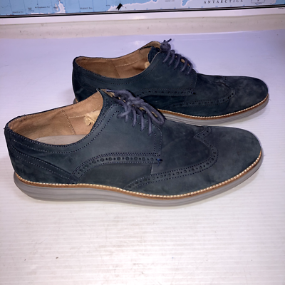 Cole Haan Original Grand Wingtip Oxford Suede Shoes Blue  display picture 1