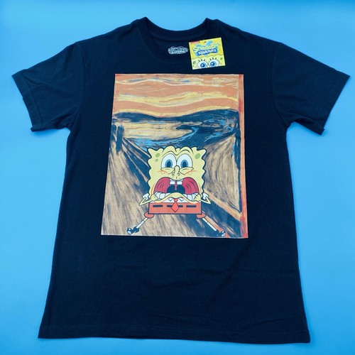Spongebob screaming black T-shirt in size medium