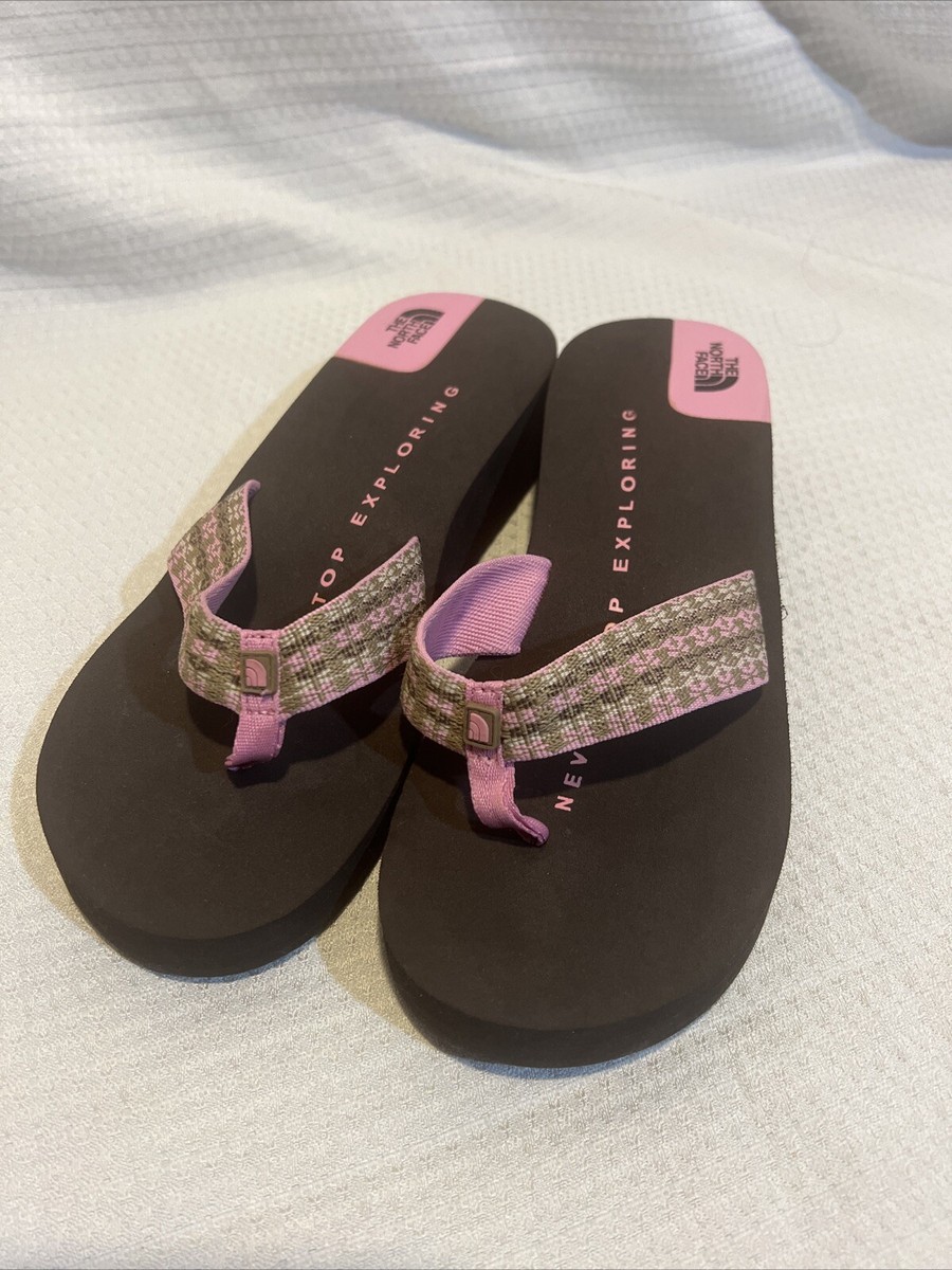 New The North Face Wedge Flip Flops Sandals Shoes Women's sz