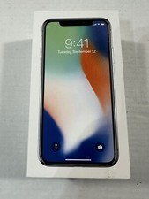Apple iPhone X - 256GB - Silver - BOX ONLY - w/Booklet and Stickers - A1865