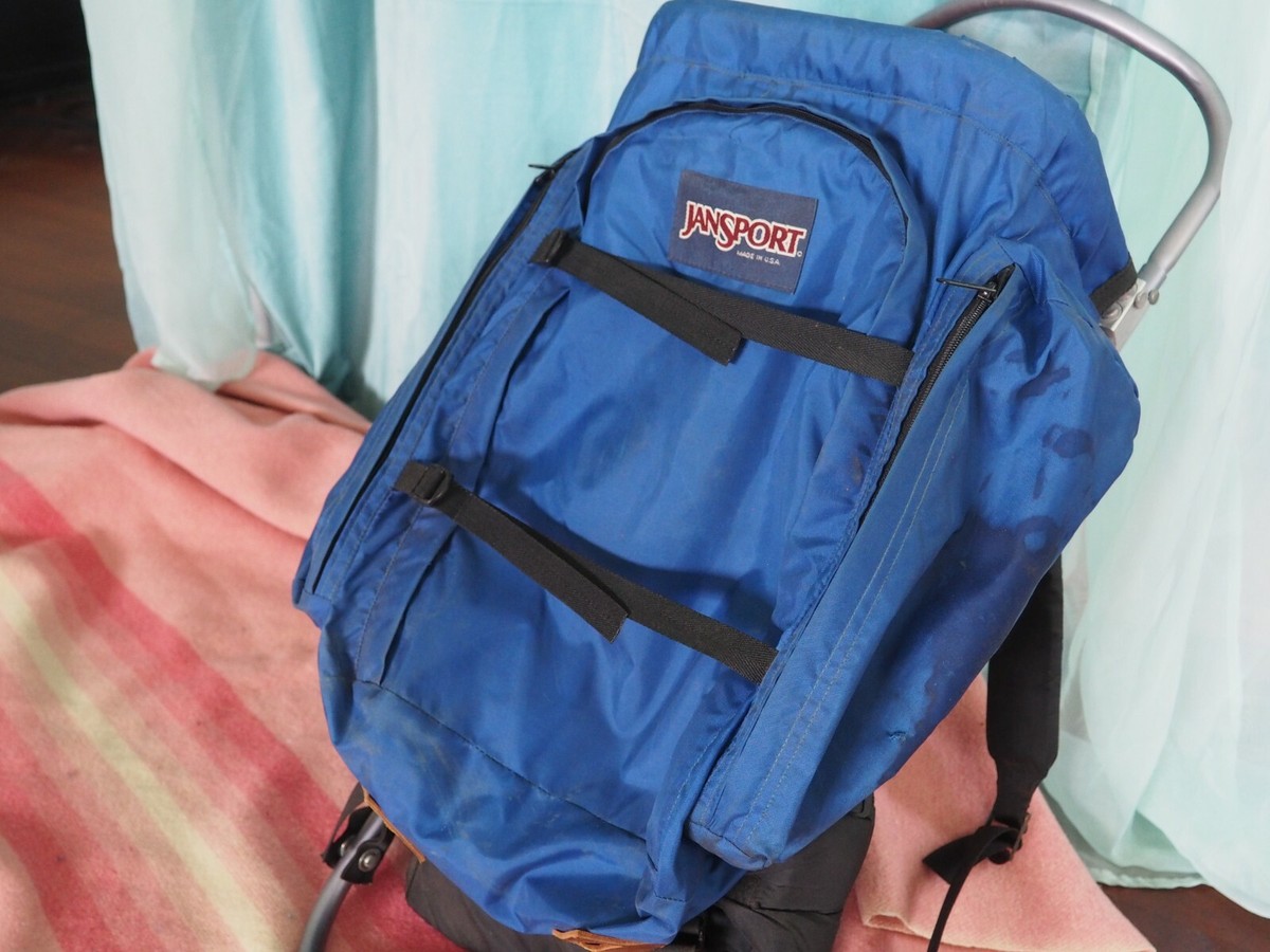 VTG 70s JanSport US Made Retro Blue Logo External Frame Hike VTG 70s JanSport US Made Retro Blue Logo External Frame Hike