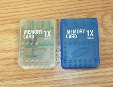 Lot of 2 Intertec 1x 15 Blocks Blue  Clear Memory Cards  READ 