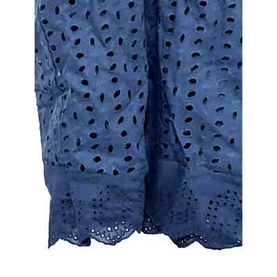 eyelet dress with built in shorts Womens Mini Blue Dress with Built in Shorts Underneath Eyelet lace Size Large
