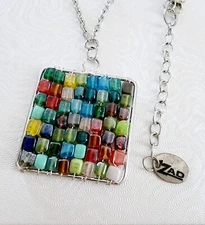 GEMSTONES WIRED NECKLACE BY DESIGNER ZAD-56 GORGEOUS GEMS-18"