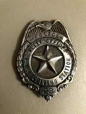 Navy WW2 WWII Pearl Harbor Hawaii Petty Officer Police "Sterling" Badge (Named)