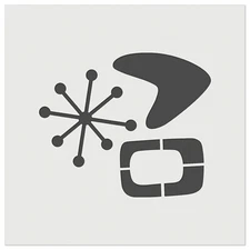 Retro Mid Century Modern Shapes Wall Cookie DIY Craft Reusable Stencil