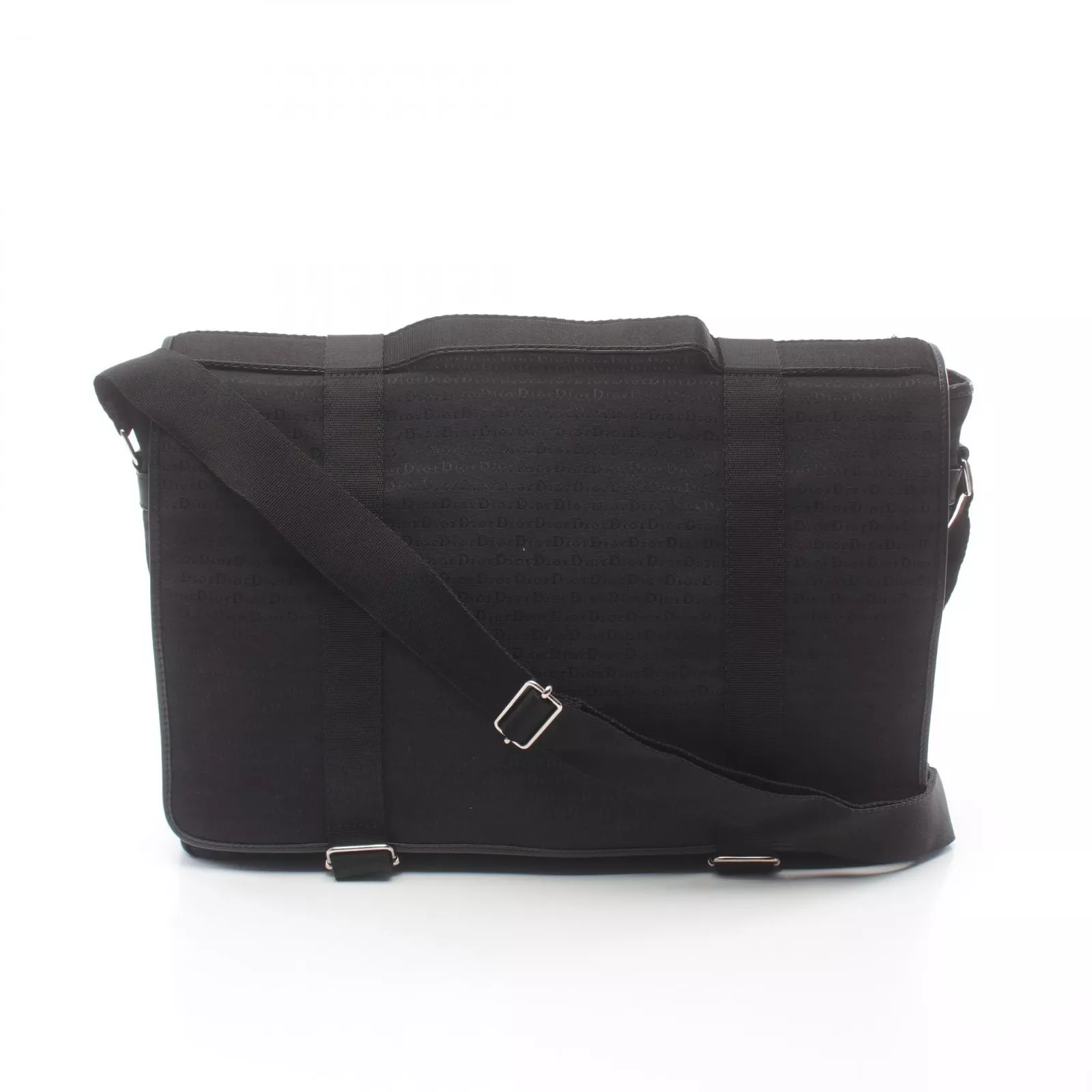 Sac à main bandoulière DIOR mallette toile cuir noir