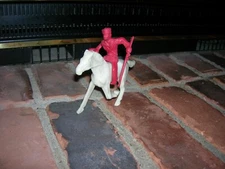 TIMMEE TOY MOUNTED PIONEER FIGURE 65MM 1950'S ORIGINALS