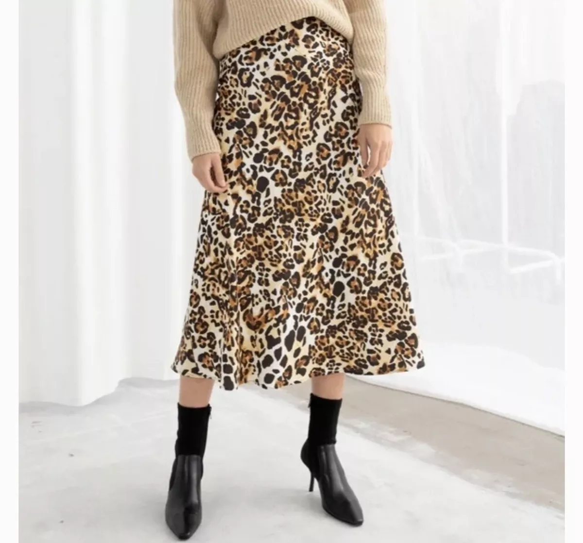 leopard midi skirt