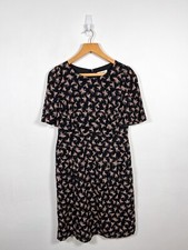 Somerset by Alice Temperley Dress 12 Black Silk Casual Lightweight Short Sleeve