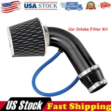 3Inch Black Cold Air Intake Filter Induction Kit Pipe Power Flow Hose System