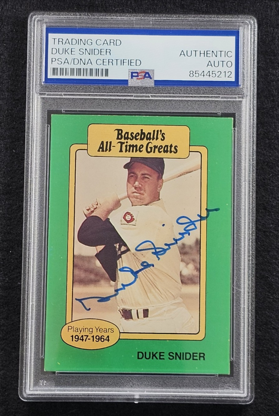 Duke Snider Autographed Signed Baseball Card-HALL OF FAME-BROOKLYN DODGERS-PSA 