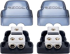 RECOIL DB12P 2 Way Power Distribution Block, 1 X 0/2/4 Gauge in / 2 X Chrome