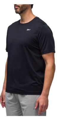 Reebok Men's T Shirt Small Black Short Sleeve Speedwick Tech Style Active Tee