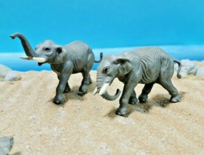 1/87 2er Figuren Set Elefanten Tiere Zoo Park Stadt Diorama H0 HO fertig bemalt