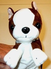 Soft Plush Brown  White Dog Zippered Pencil Case - NEW A 
