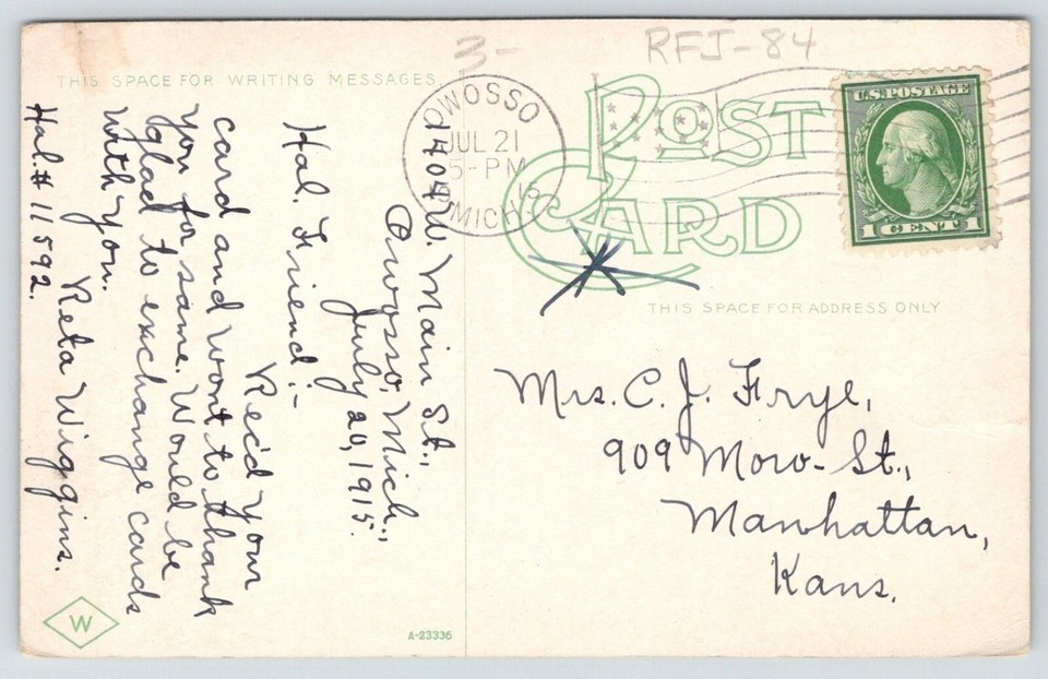 Corunna MichiganUnion SchoolCupolaStudents at Front Door1915