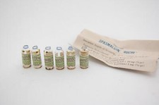 Lot 6x VTG EMPTY Hoffman-La Roche Spasmalgin Ampuls 1cc Glass Vial Medical