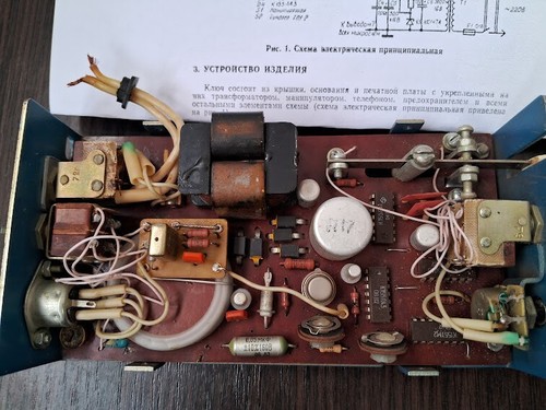 VTG Zmodernizowany telegraf elektroniczny Klucz Morse'a MŁODY TELEGRAF Radziecki ZSRR 81 - Zdjęcie 8 z 14