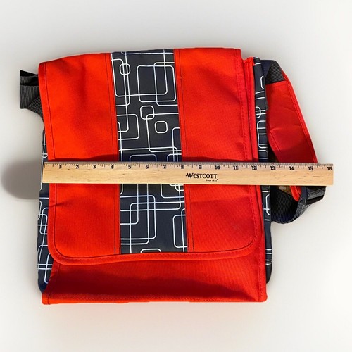 IKEA Laptop Case Shoulder Bag Red Geometric Design 14 X 12 X 4 Portfolio Bag - Afbeelding 12 van 17