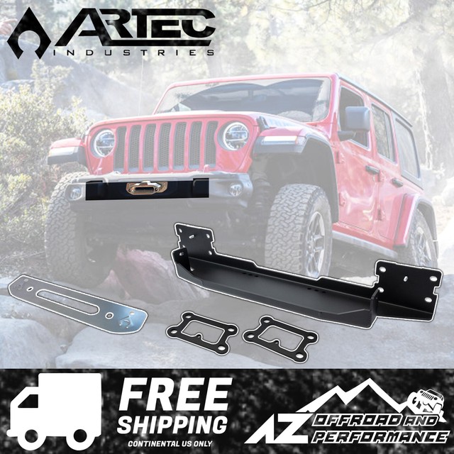 ARTEC OEM Steel Bumper Winch Plate for 2018+ Jeep Wrangler JL Black