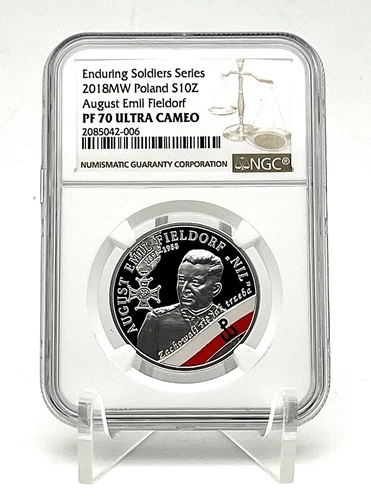 Poland 2018 The Enduring Soldiers August Emil Fieldorf Nil Silver Coin NGC PF70