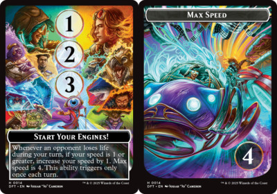 4x Start Your Engines!/Max Speed Token, MTG, Aetherdrift Tokens, 4 pack, Magic