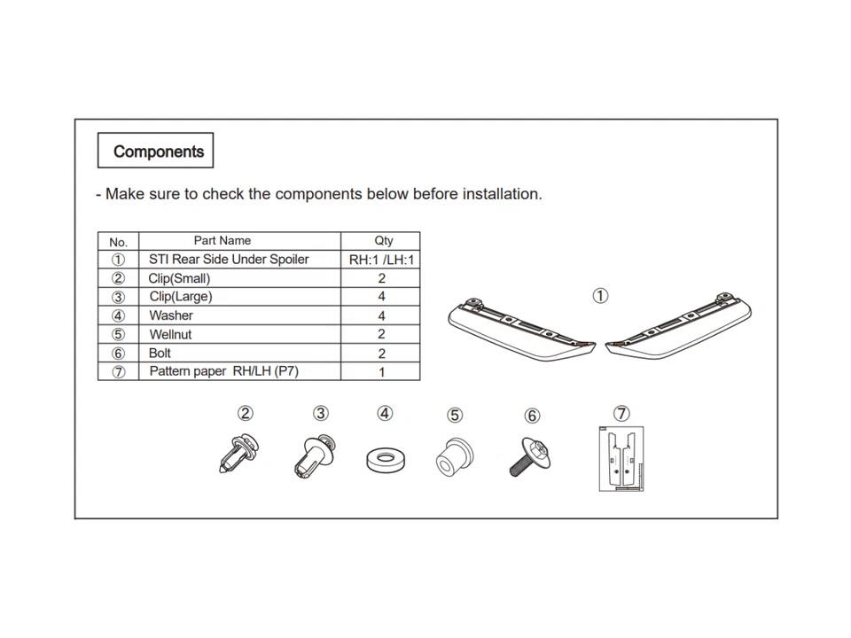2022-2025 Subaru WRX cuarto trasero bajo alerón E5610VC020 kit de 2 Sti rojo OEM Foto 2 de 2