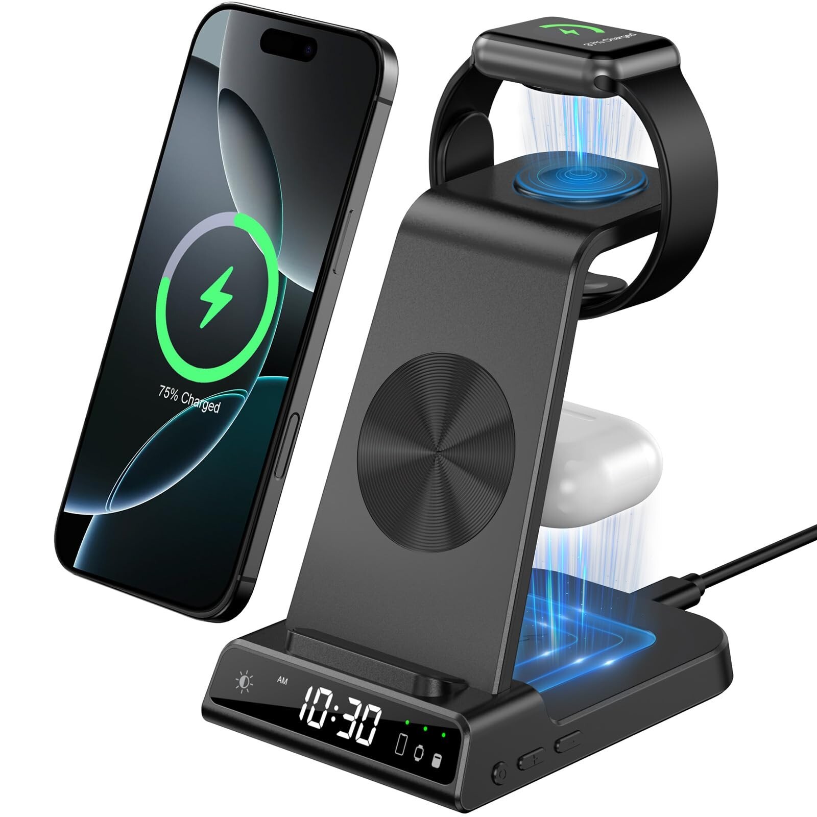 3-in-1 Wireless Charging Station for iPhone Apple Watch & AirPods-image