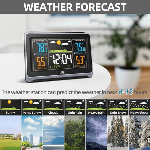 Stylish Wireless Indoor Outdoor Weather Station with Atomic Clock & Forecast - Picture 8 of 13