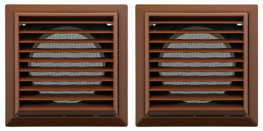 2 x National Ventilation F4904T External Ventilation Grilles 100 mm Terracotta